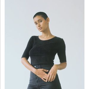 Ozma elbow tee raw silk coffee color. Never worn.